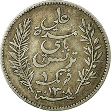 Coin, Tunisia, Ali Bey, Franc, 1891, Paris, VF(20-25), Silver, KM:224