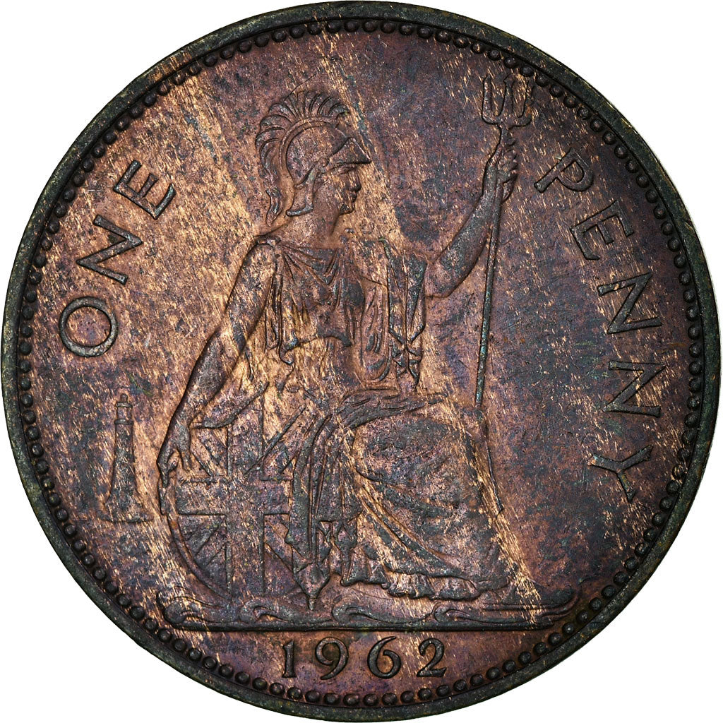 Coin, Great Britain, Elizabeth II, Penny, 1962, VF(20-25), Bronze, KM:897