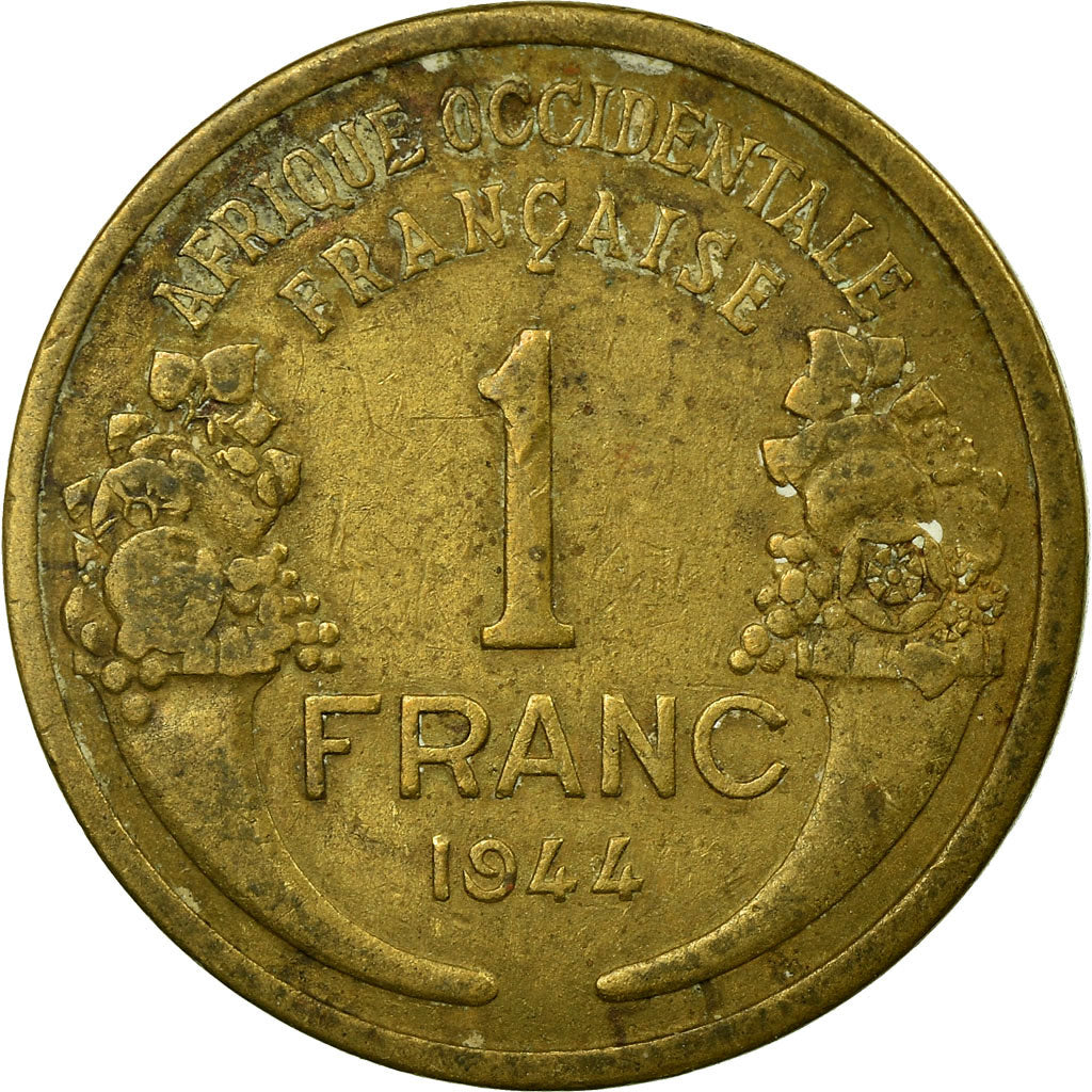 Munten, Frans West Afrika, Franc, 1944, Paris, FR+, Aluminum-Bronze, KM:2