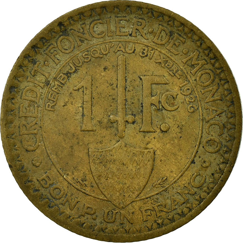 Münze, Monaco, Louis II, Franc, 1924, Poissy, S+, Aluminum-Bronze, KM:111