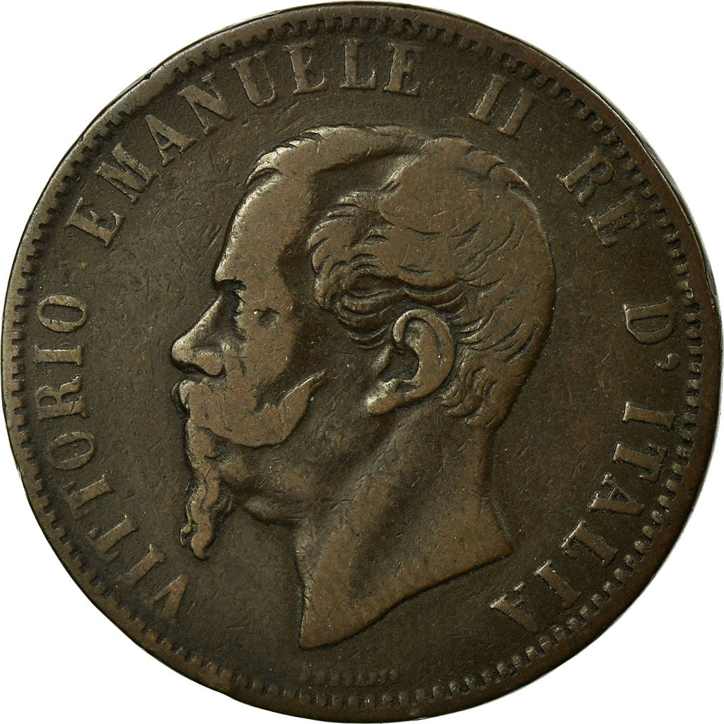 Monnaie, Italie, Vittorio Emanuele II, 10 Centesimi, 1867, Torino, TB+, Cuivre