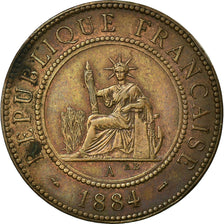 Münze, FRENCH COCHIN CHINA, Cent, 1884, Paris, S+, Bronze, KM:3