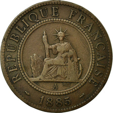 Coin, FRENCH COCHIN CHINA, Cent, 1885, Paris, EF(40-45), Bronze, KM:3