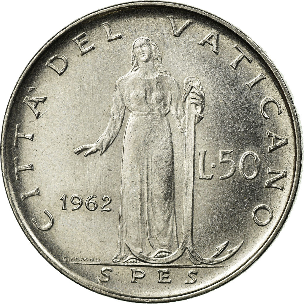 Moneta, CITTÀ DEL VATICANO, John XXIII, 50 Lire, 1962, Roma, BB, Acciaio