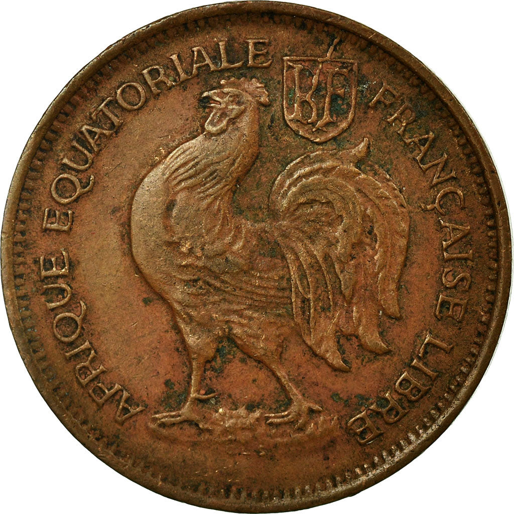Coin, French Equatorial Africa, 50 Centimes, 1943, Pretoria, EF(40-45), Bronze