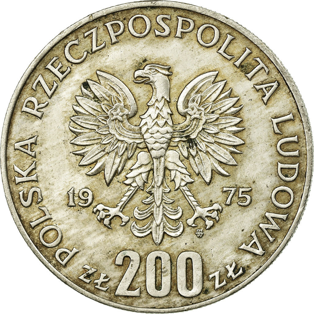 Moneta, Polonia, 200 Zlotych, 1975, Warsaw, MB+, Argento, KM:79