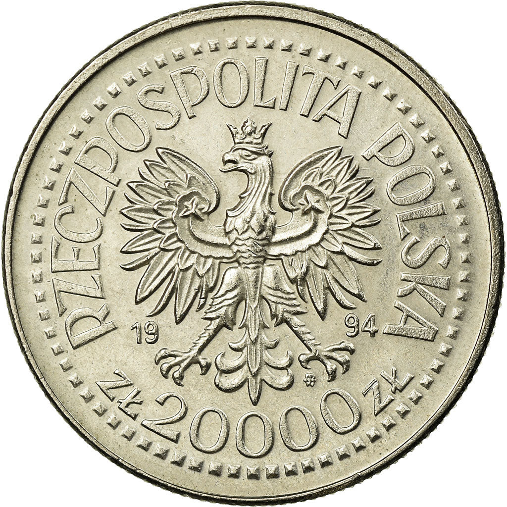 Moneta, Polska, 20000 Zlotych, 1994, Warsaw, EF(40-45), Miedź-Nikiel, KM:272
