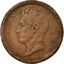 Moneta, Monaco, Honore V, Decime, 1838, Monaco, MB+, Rame, KM:97.1, Gadoury:105