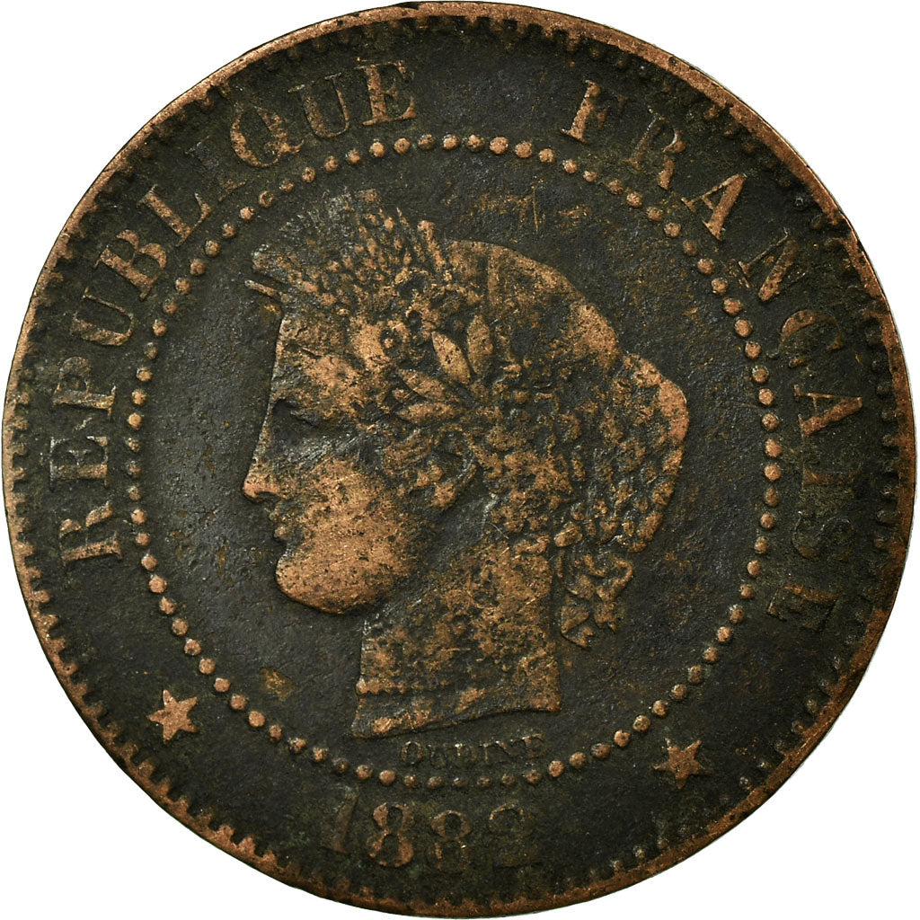 Coin, France, Cérès, 2 Centimes, 1882, Paris, VF(20-25), Bronze, KM:827.1