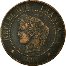 Coin, France, Cérès, 2 Centimes, 1882, Paris, VF(20-25), Bronze, KM:827.1