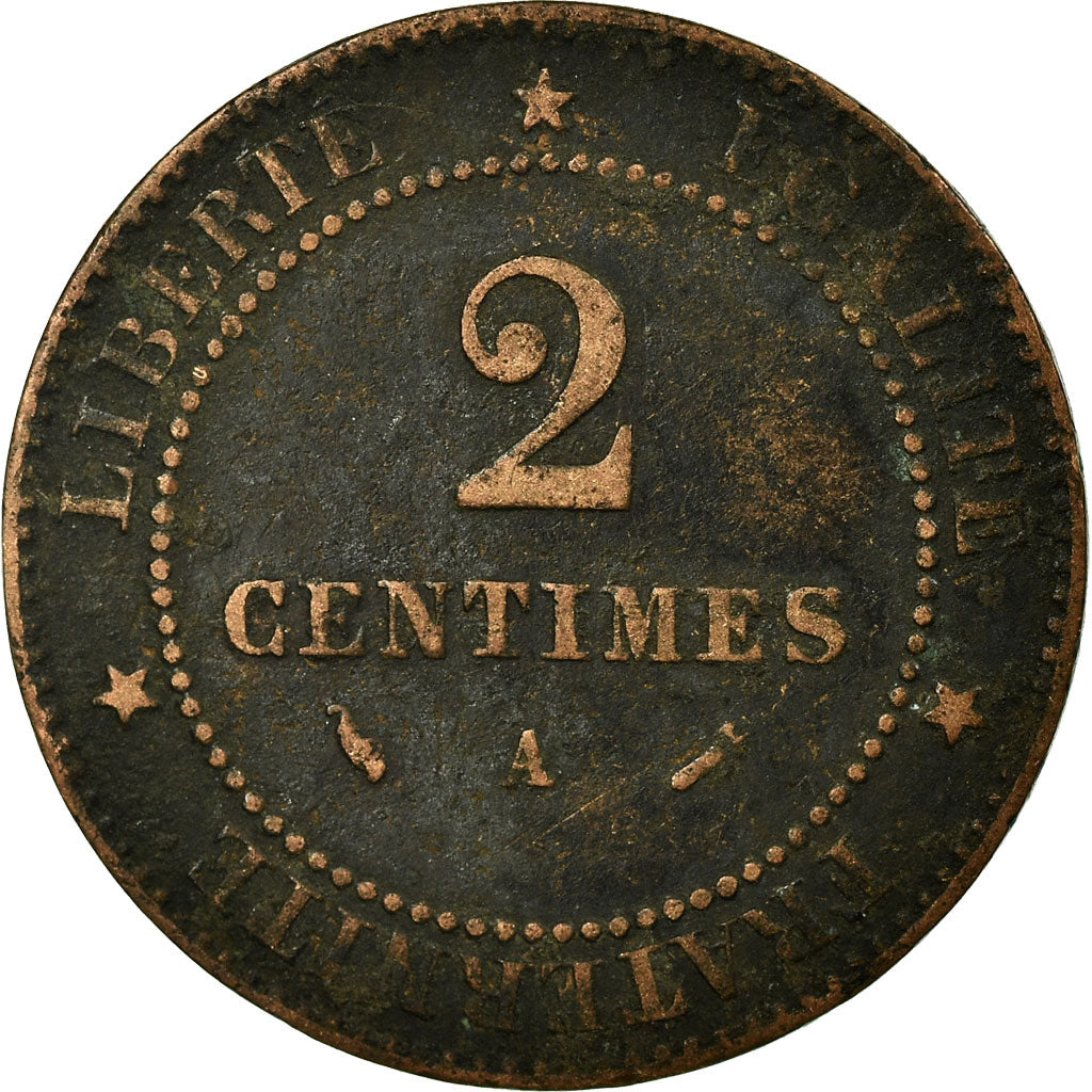 Coin, France, Cérès, 2 Centimes, 1882, Paris, VF(20-25), Bronze, KM:827.1