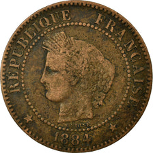 Coin, France, Cérès, 2 Centimes, 1884, Paris, VF(30-35), Bronze, KM:827.1