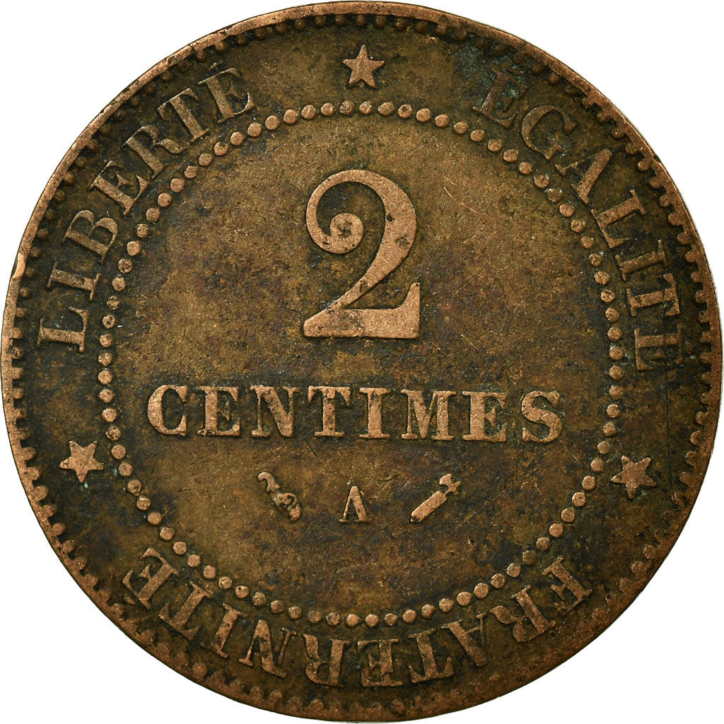 Coin, France, Cérès, 2 Centimes, 1884, Paris, VF(30-35), Bronze, KM:827.1