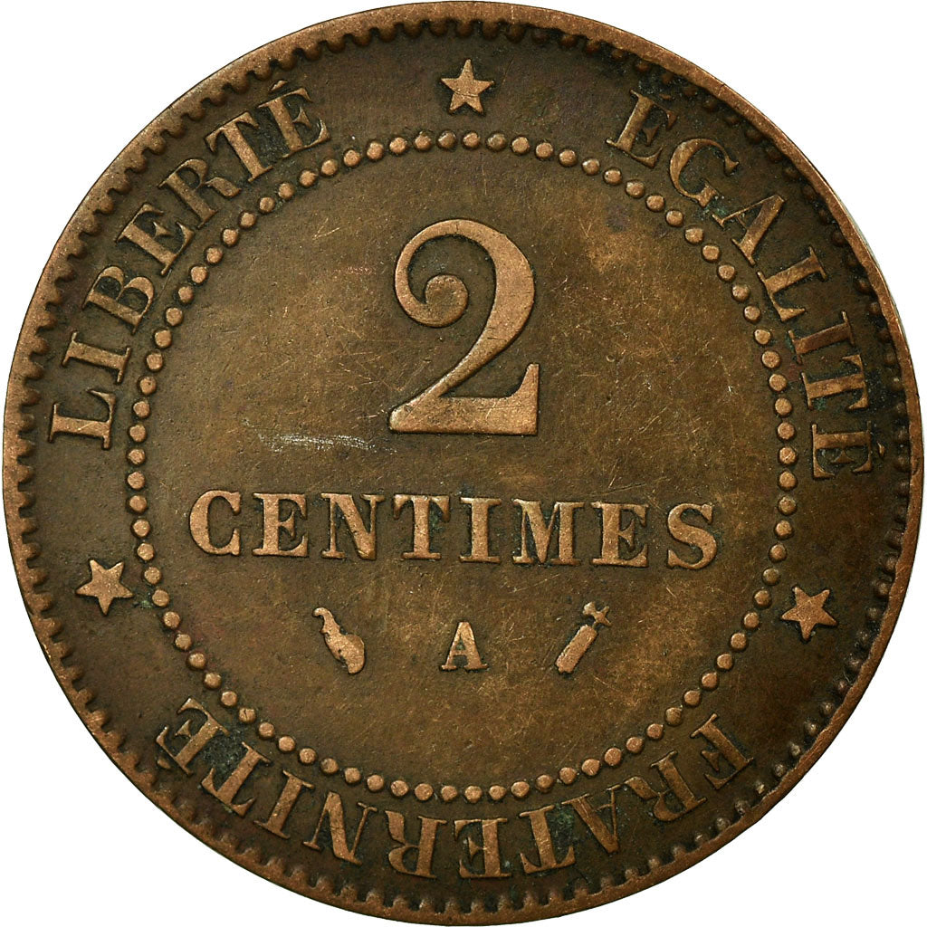 Monnaie, France, Cérès, 2 Centimes, 1886, Paris, TB+, Bronze, KM:827.1
