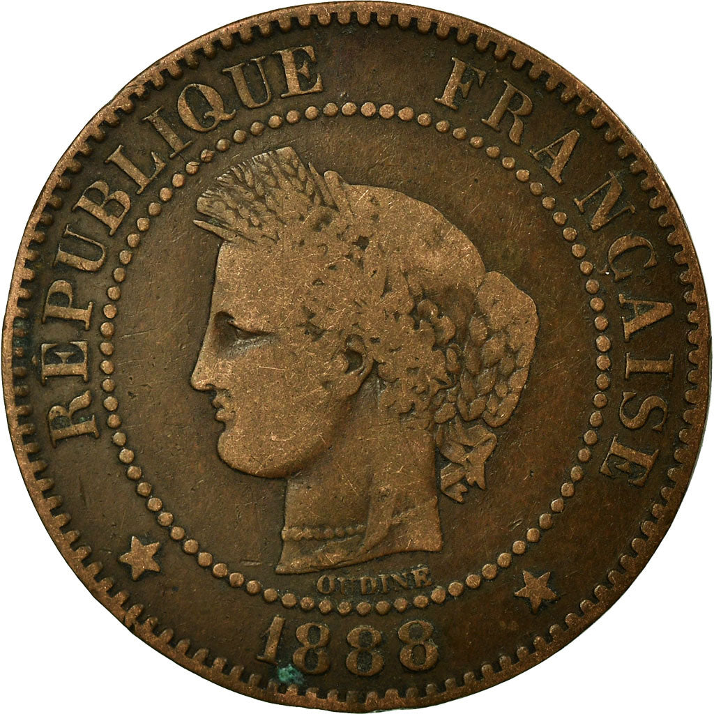 Münze, Frankreich, Cérès, 2 Centimes, 1888, Paris, S+, Bronze, KM:827.1