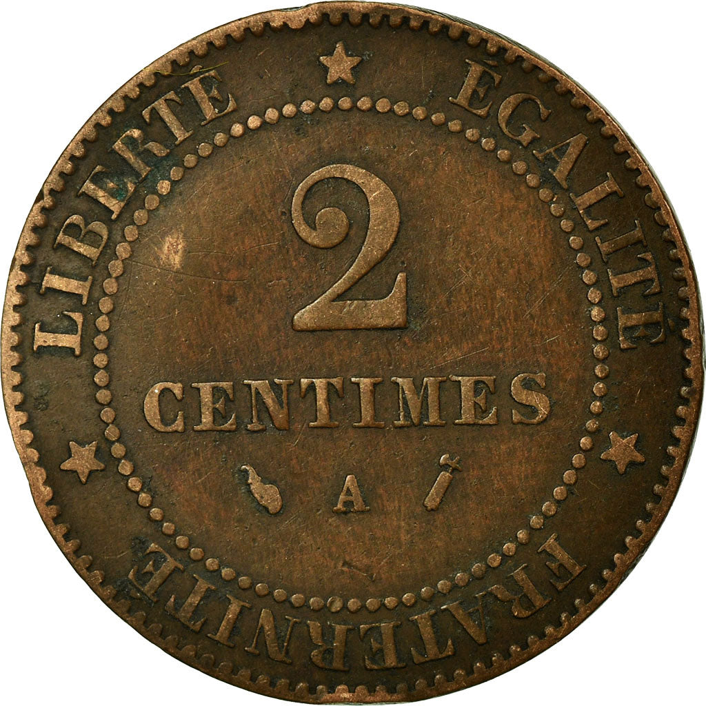 Münze, Frankreich, Cérès, 2 Centimes, 1888, Paris, S+, Bronze, KM:827.1