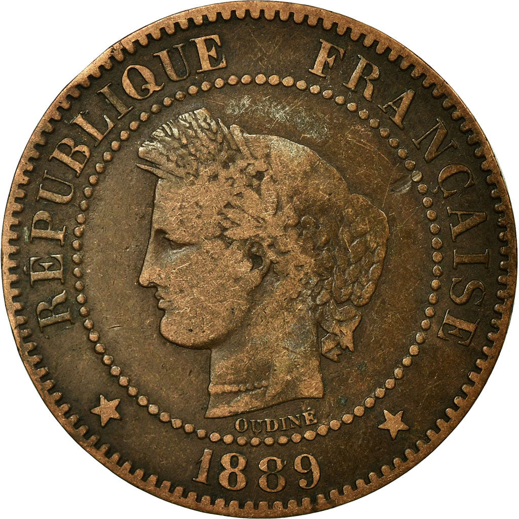 Münze, Frankreich, Cérès, 2 Centimes, 1889, Paris, SS, Bronze, KM:827.1