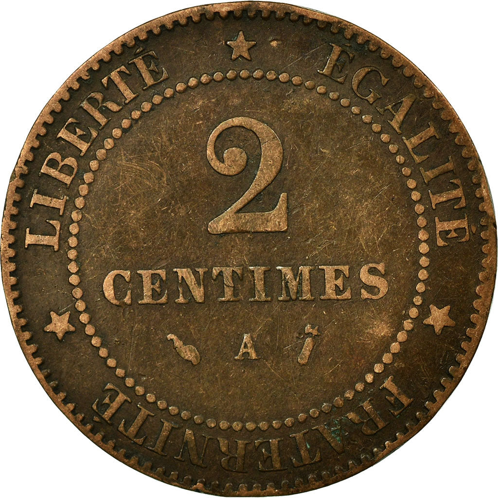 Münze, Frankreich, Cérès, 2 Centimes, 1889, Paris, SS, Bronze, KM:827.1