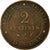 Moneda, Francia, Cérès, 2 Centimes, 1889, Paris, BC+, Bronce, KM:827.1