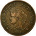 Coin, France, Cérès, 2 Centimes, 1891, Paris, VF(30-35), Bronze, KM:827.1