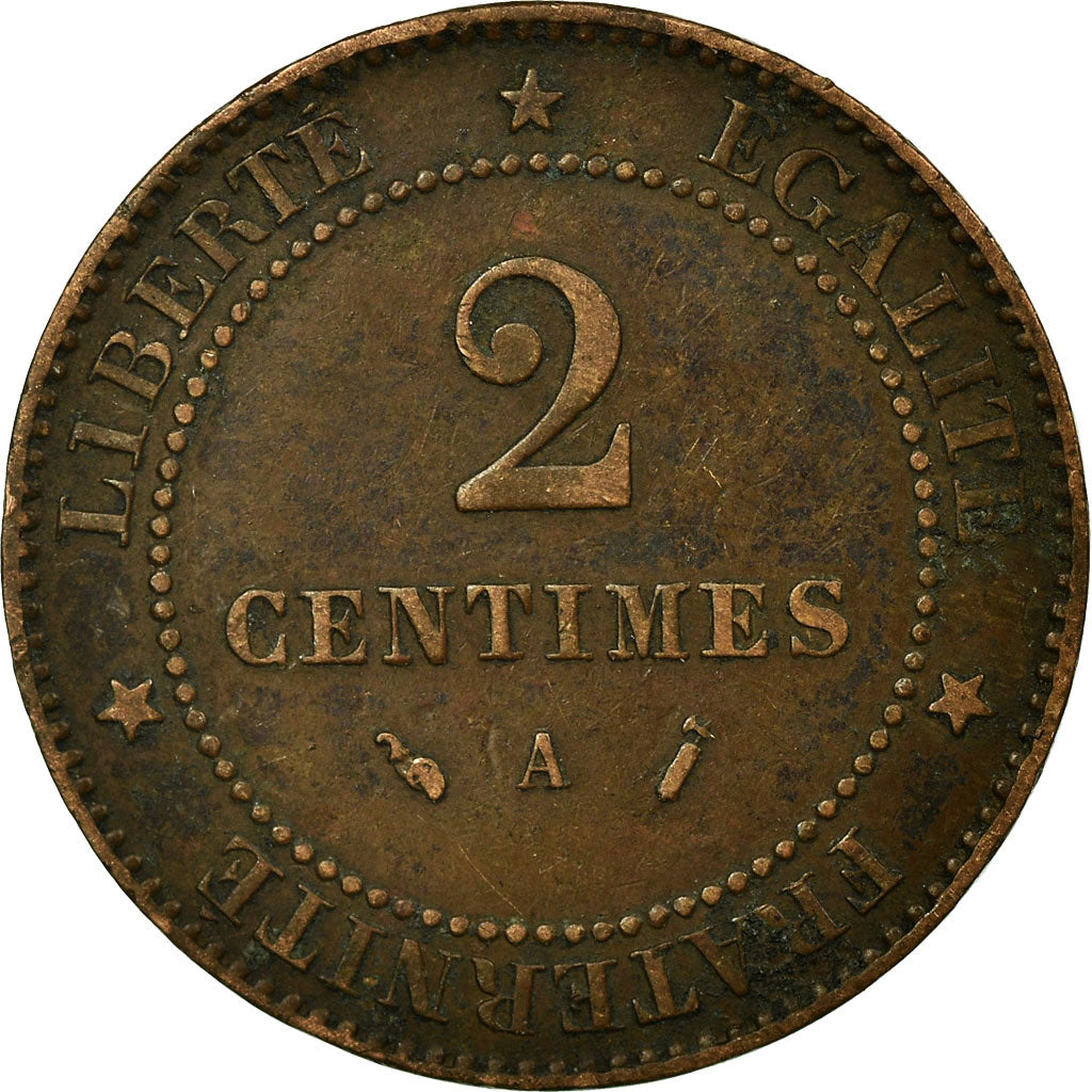 Coin, France, Cérès, 2 Centimes, 1891, Paris, VF(30-35), Bronze, KM:827.1