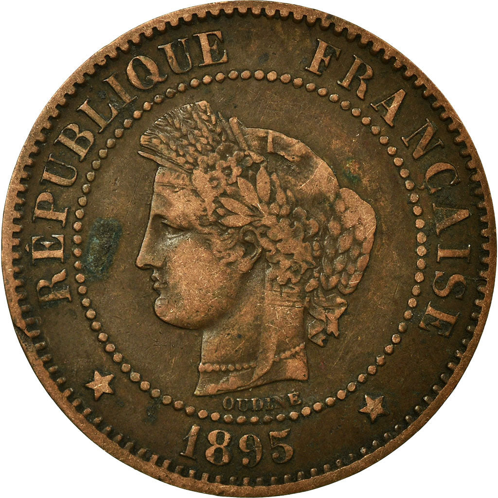 Monnaie, France, Cérès, 2 Centimes, 1895, Paris, TB+, Bronze, Gadoury:105