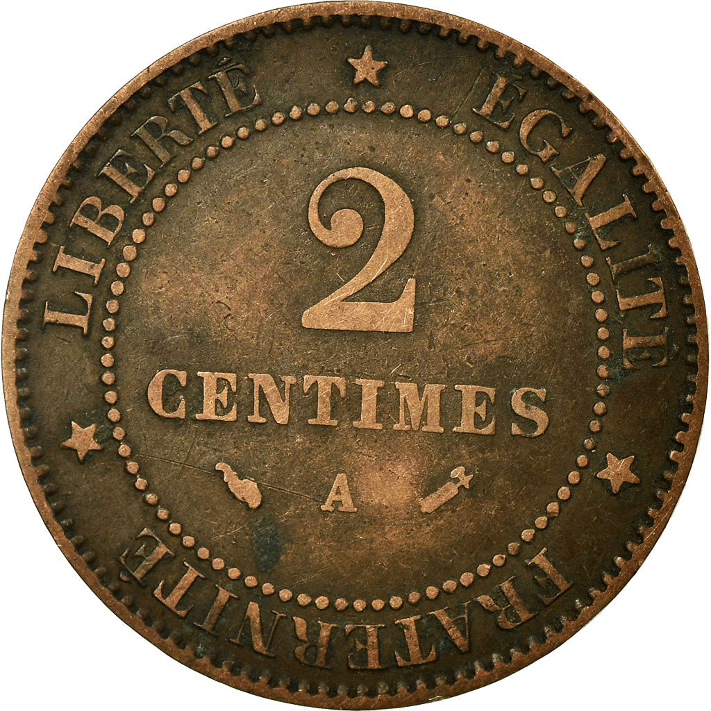 Monnaie, France, Cérès, 2 Centimes, 1895, Paris, TB+, Bronze, Gadoury:105