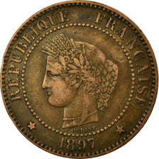 Coin, France, Cérès, 2 Centimes, 1897, Paris, VF(30-35), Bronze, KM:827.1