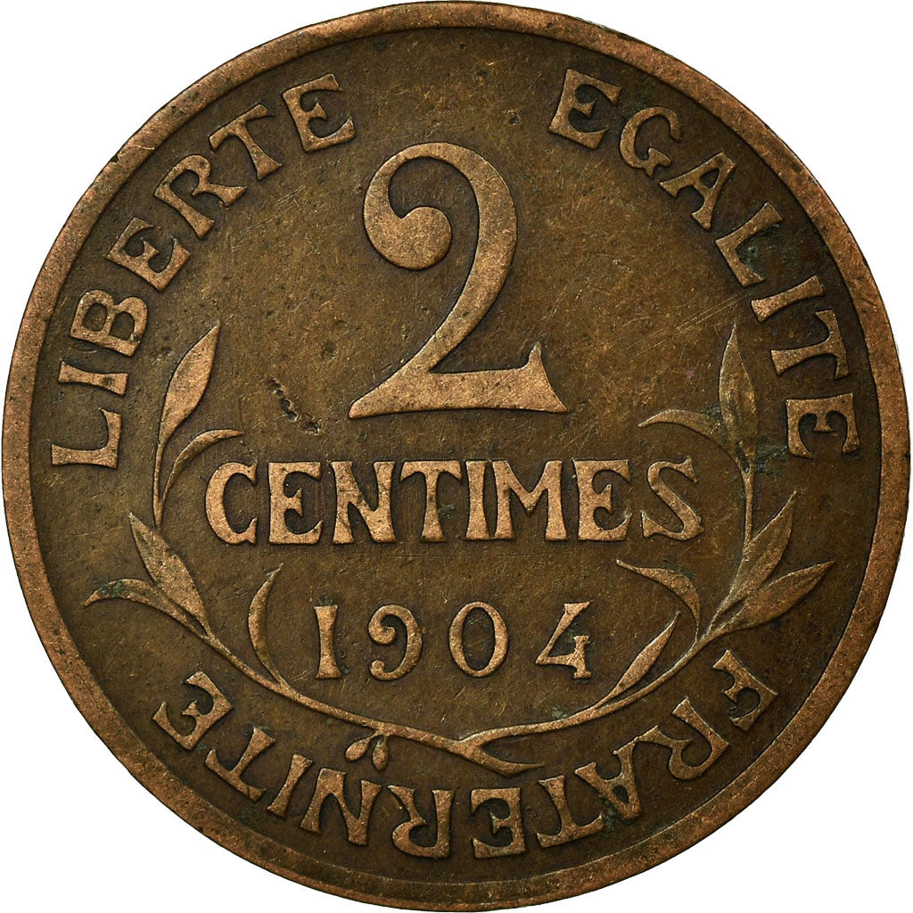Moneta, Francia, Dupuis, 2 Centimes, 1904, Paris, BB, Bronzo, KM:841