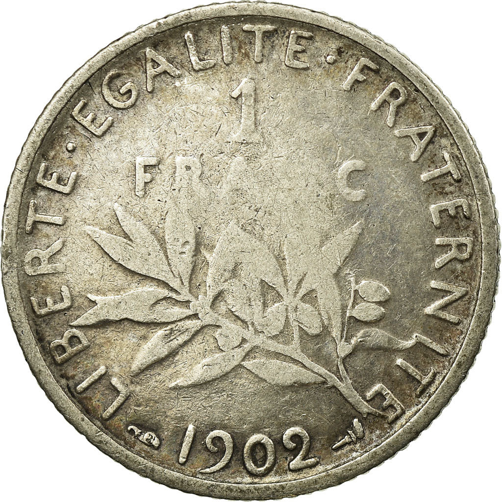 Monnaie, France, Semeuse, Franc, 1902, Paris, TB+, Argent, Gadoury:467, KM:844.1