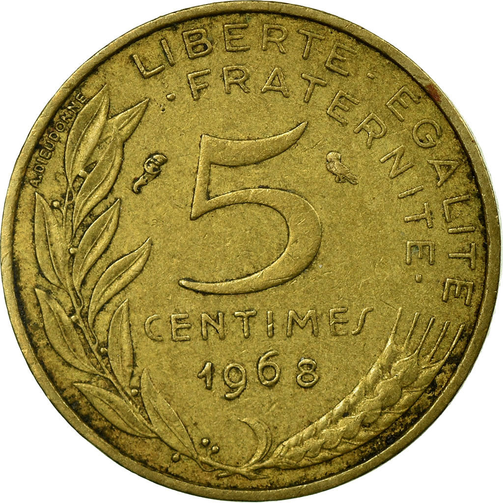 Coin, France, Marianne, 5 Centimes, 1968, Paris, VF(30-35), Aluminum-Bronze