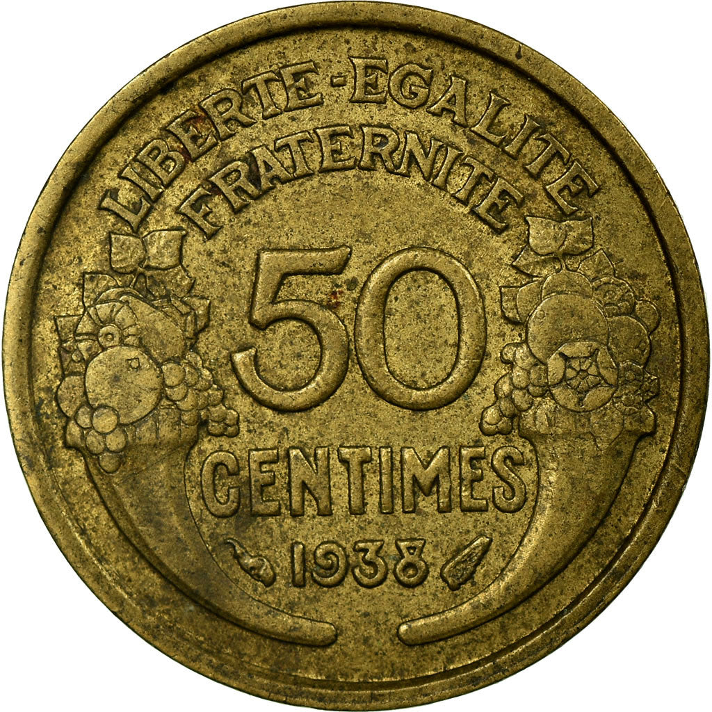 Coin, France, Morlon, 50 Centimes, 1938, Paris, VF(30-35), Aluminum-Bronze