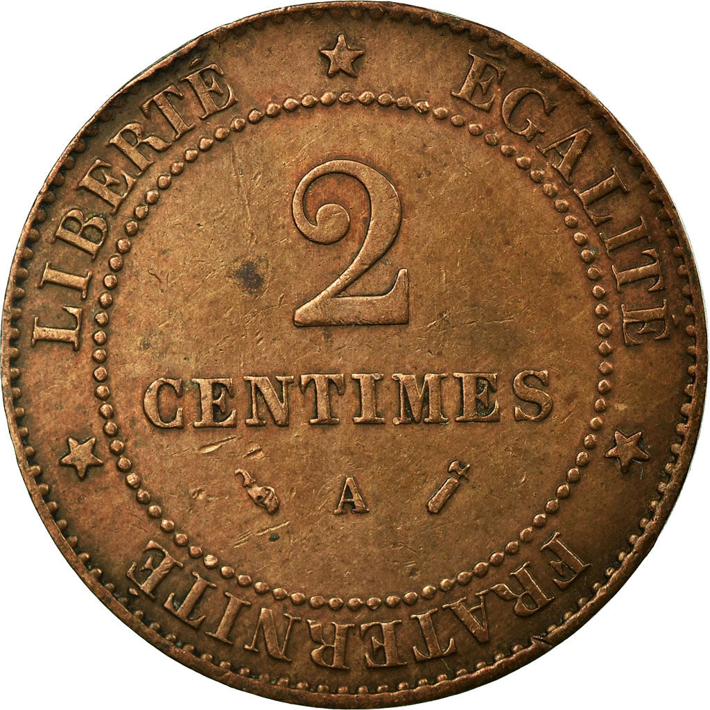 Coin, France, Cérès, 2 Centimes, 1896, Paris, VF(30-35), Bronze, KM:827.1