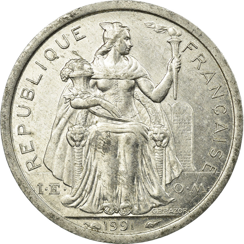 Moneda, Polinesia francesa, Franc, 1991, Paris, MBC, Aluminio, KM:11