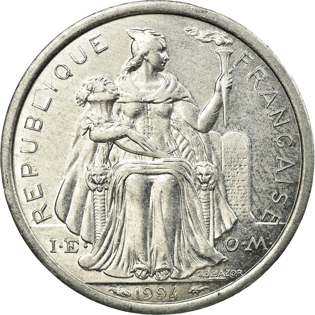 Coin, French Polynesia, Franc, 1994, Paris, EF(40-45), Aluminum, KM:11