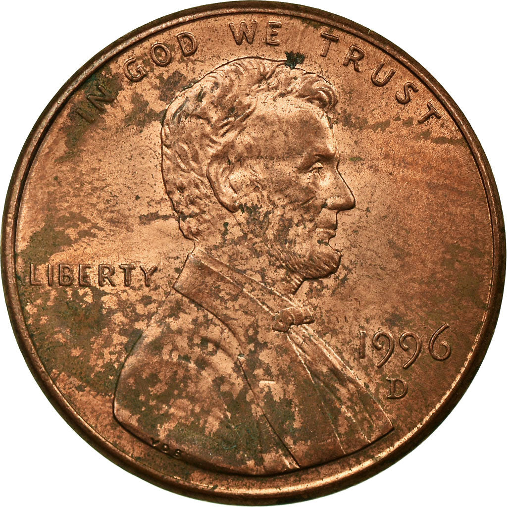 Coin, United States, Lincoln Cent, Cent, 1996, U.S. Mint, Denver, VF(20-25)