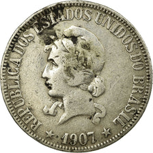 Münze, Brasilien, 1000 Reis, 1907, S, Silber, KM:507
