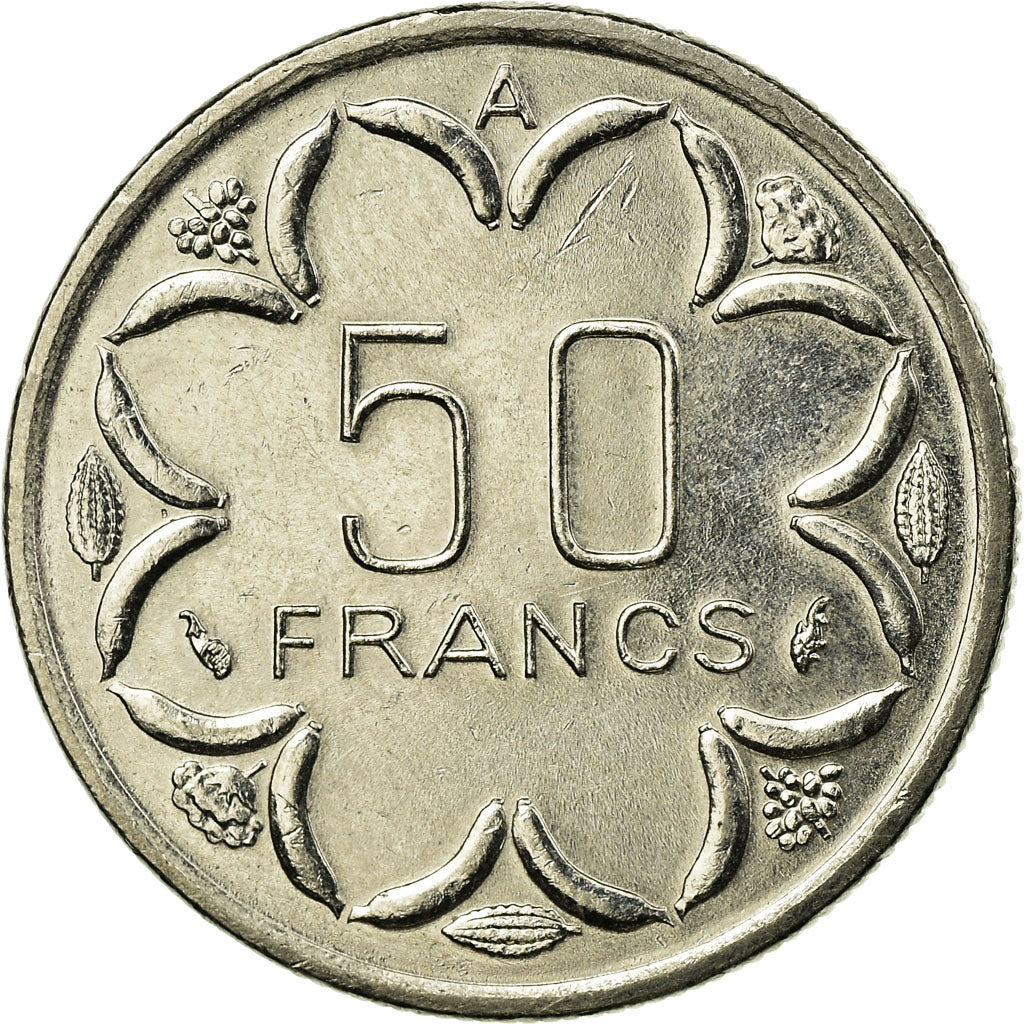 Coin, Central African States, 50 Francs, 1989, Paris, EF(40-45), Nickel, KM:11