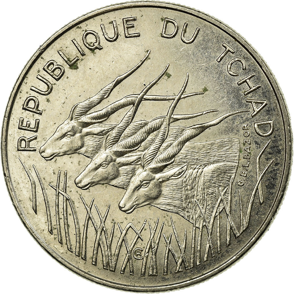 Moneta, Ciad, 100 Francs, 1985, Paris, BB, Nichel, KM:3