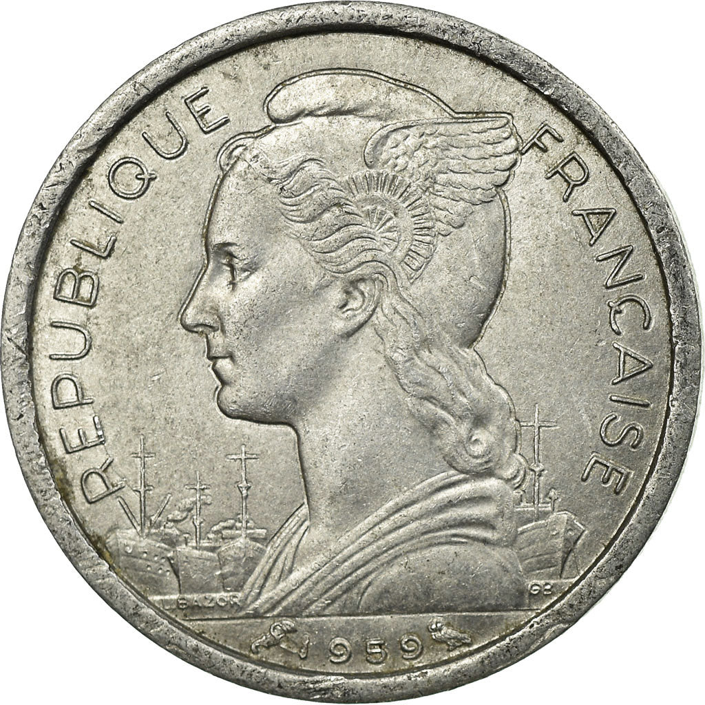 Coin, French Somaliland, Franc, 1959, Paris, EF(40-45), Aluminum, KM:8