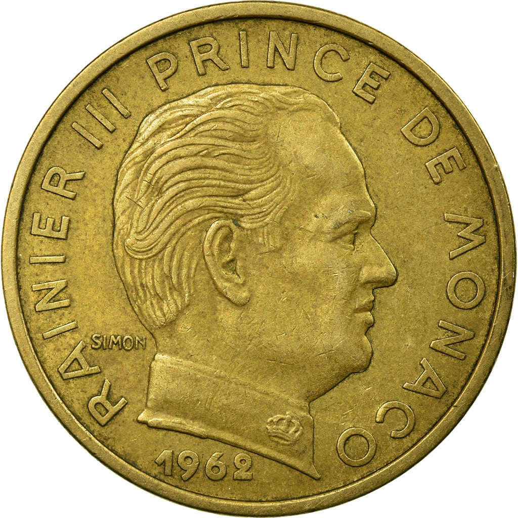 Coin, Monaco, Rainier III, 50 Centimes, 1962, EF(40-45), Aluminum-Bronze
