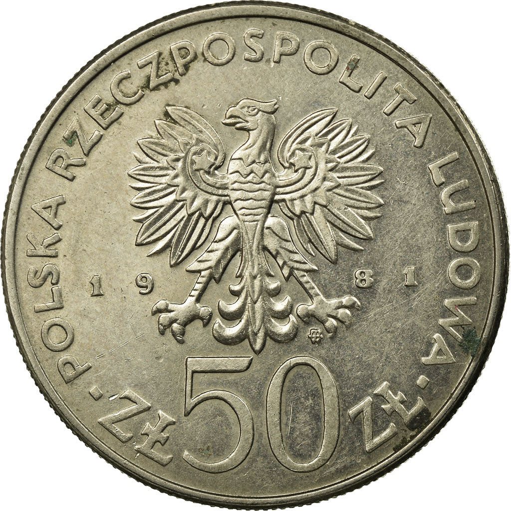 Coin, Poland, 50 Zlotych, 1981, Warsaw, VF(30-35), Copper-nickel, KM:122