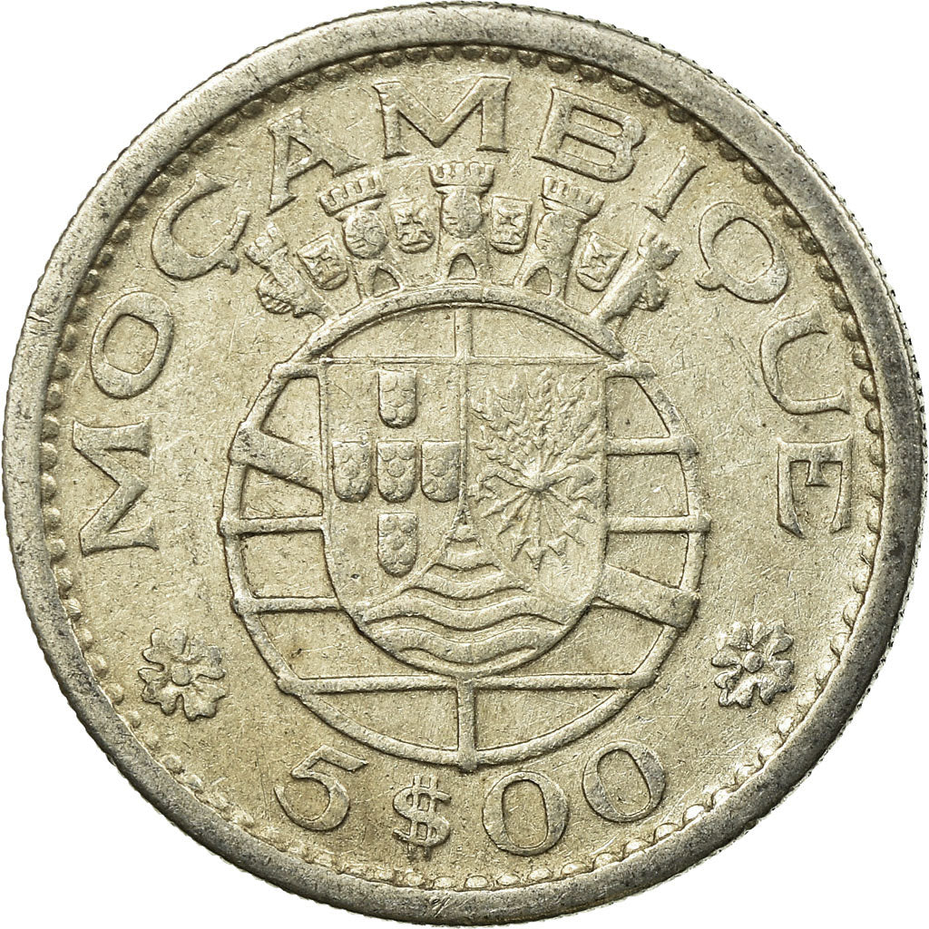 Coin, Mozambique, 5 Escudos, 1960, VF(30-35), Silver, KM:84