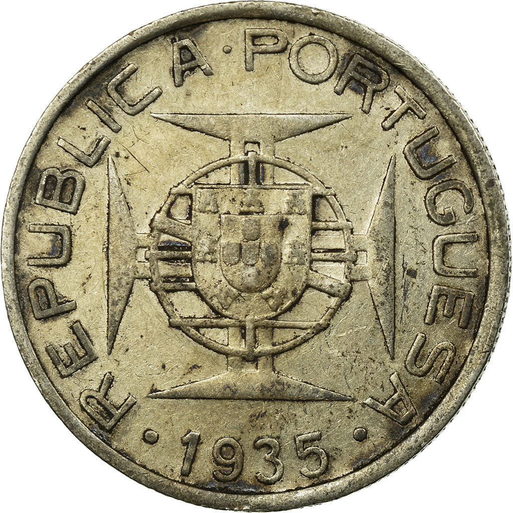 Moneta, Mozambico, 5 Escudos, 1935, MB, Argento, KM:62