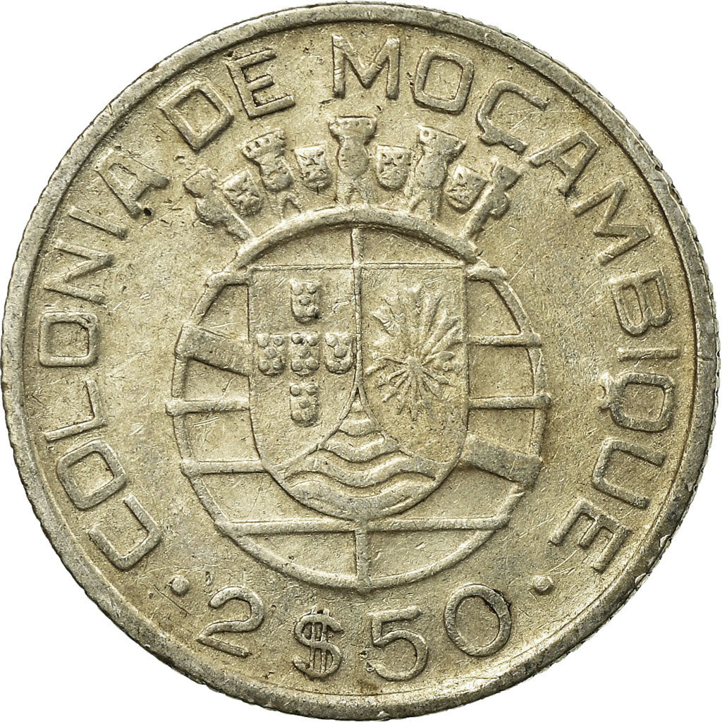 Monnaie, Mozambique, 2-1/2 Escudos, 1950, TB+, Argent, KM:68