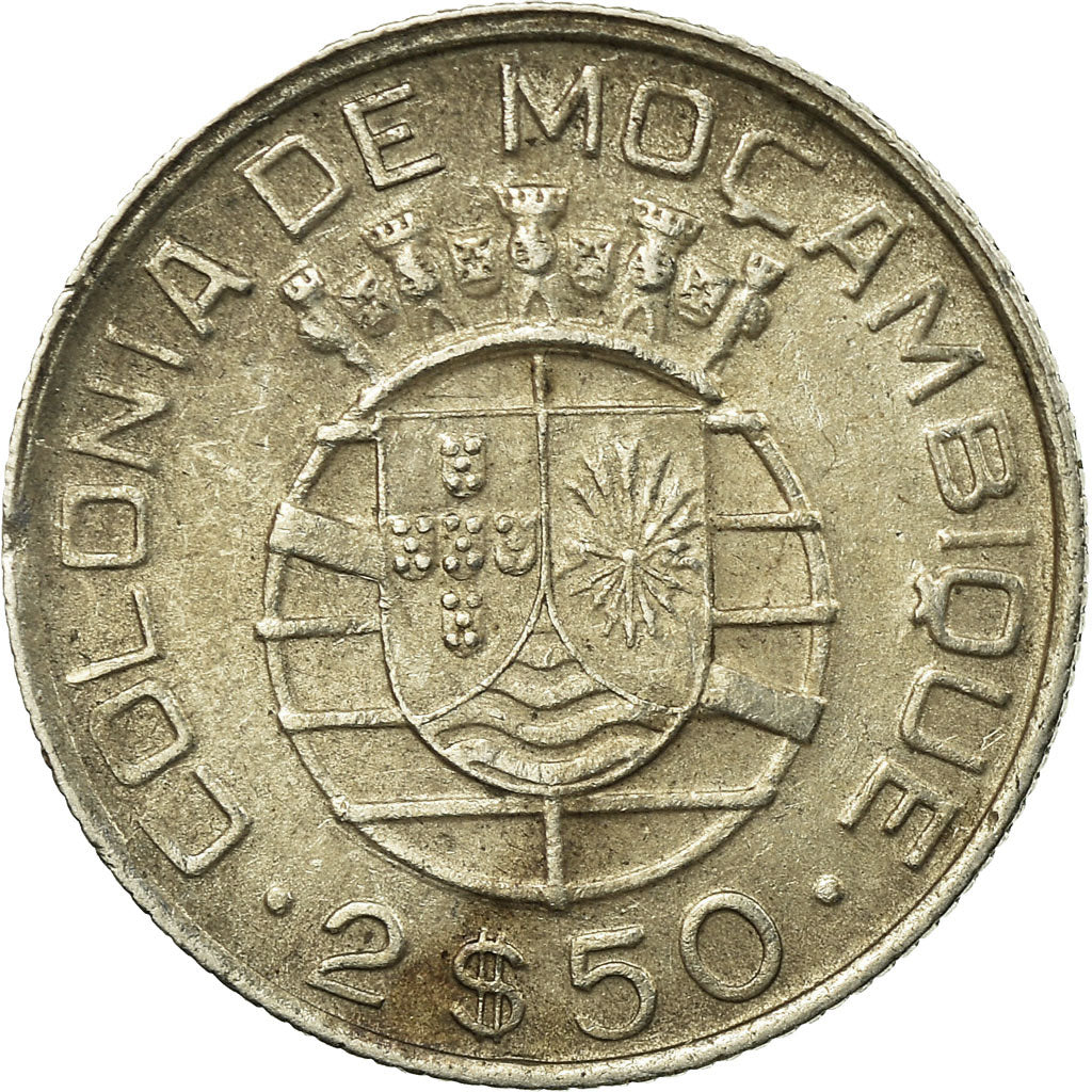 Coin, Mozambique, 2-1/2 Escudos, 1951, VF(30-35), Silver, KM:68