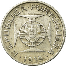 Moeda, ILHA DE SÃO TOMÉ E PRÍNCIPE, 2-1/2 Escudos, 1939, EF(40-45), Prata