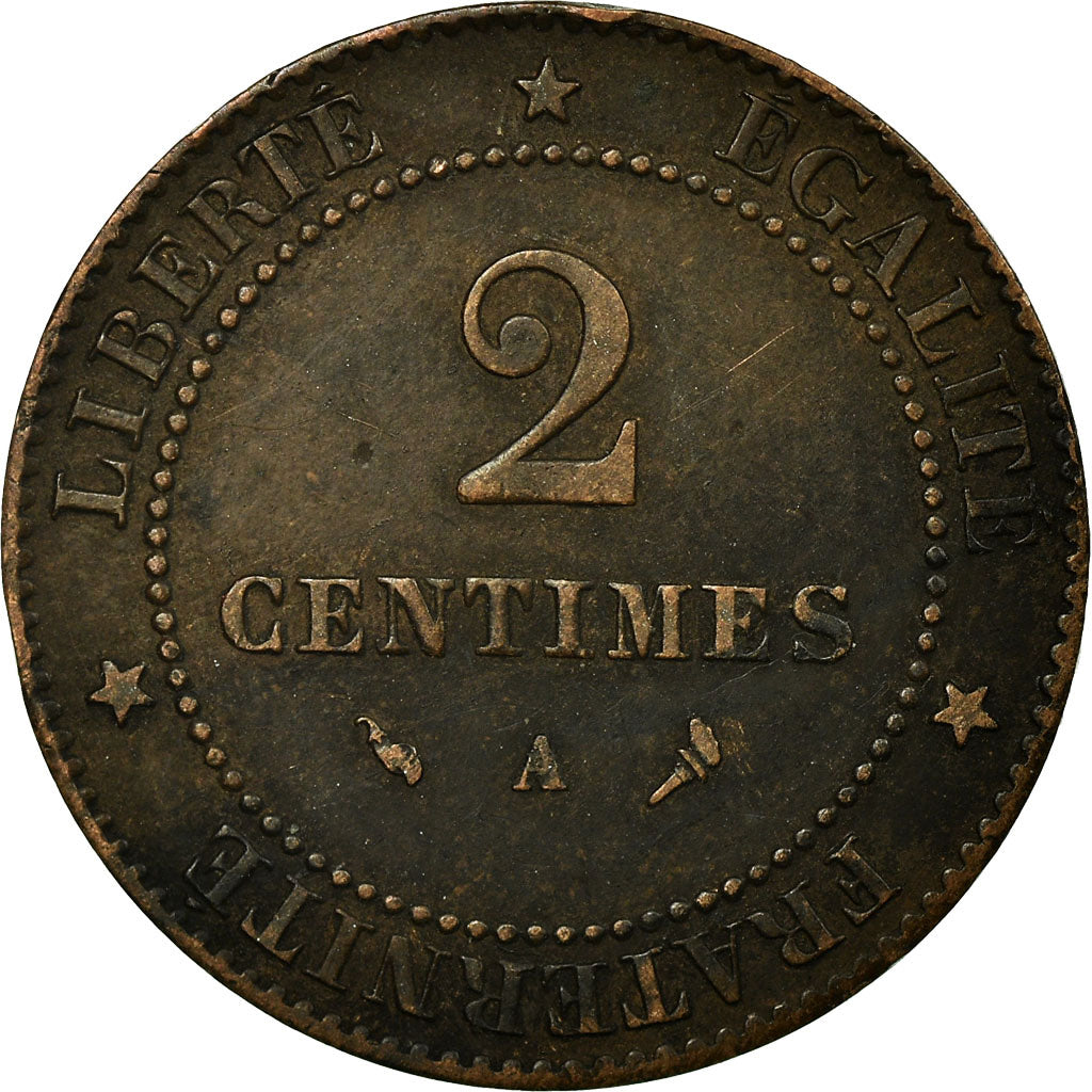 Monnaie, France, Cérès, 2 Centimes, 1897, Paris, TB+, Bronze, Gadoury:105