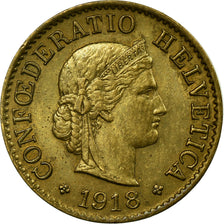 Coin, Switzerland, 5 Rappen, 1918, Bern, EF(40-45), Brass, KM:26a