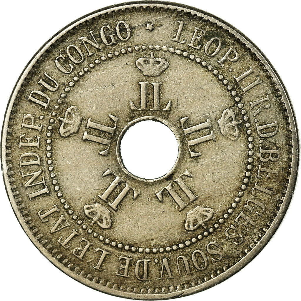 Moneta, Stato Libero del Congo, Leopold II, 10 Centimes, 1908, MB+, Rame-nichel